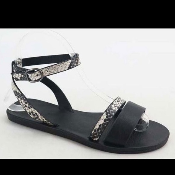 Black snake double strap sandal - Picture 4 of 5